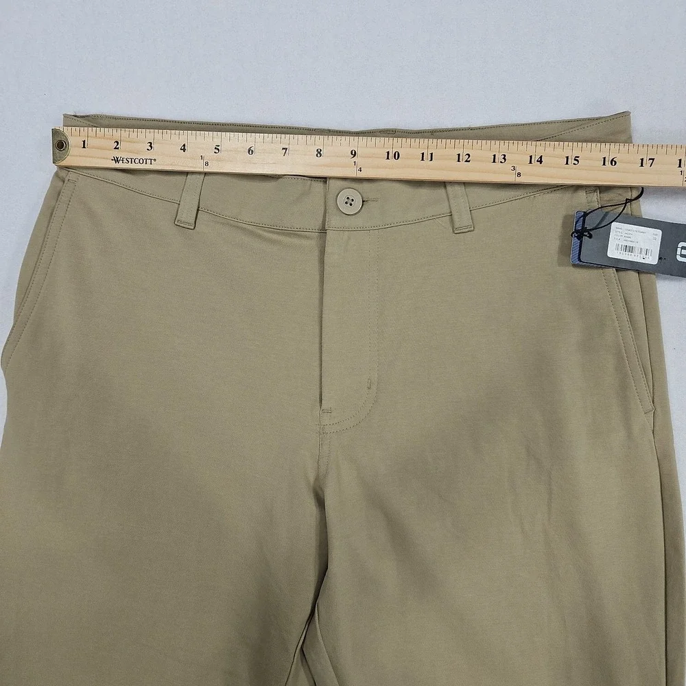 Travis Mathew Legacy Stretch Knit Pants Mens Tan Khaki Size 32 Golf Chino A42374